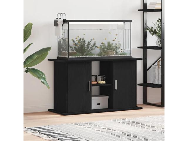 vidaXL Aquarium Stand Black Oak Engineered Wood 39.8 x 16.1 x 22.8 in