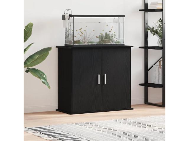 vidaXL Aquarium Stand Black Oak 31.9x14.2x28.7' Engineered Wood