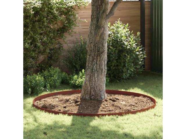 vidaXL Lawn Edging 4 pcs Rusty 450 x 0.05 x 15 cm Weathering Steel