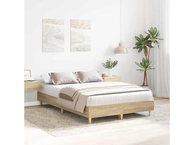 vidaXL Bed Frame Sonoma 53.94 x 74.80 in Engineered Wood