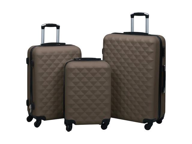 vidaXL Hardcase Trolley Set 3 pcs Brown ABS