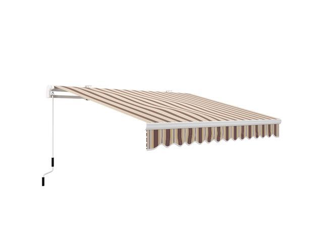 Aosom 13' x 8' Retractable Awning, Patio Awnings, Sunshade Shelter w/ Manual Crank Handle, UV & Water-Resistant Fabric and Aluminum Frame for Deck,...