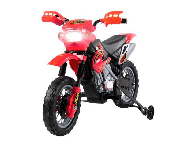 AosomAosom 6V Kids Motorcycle, Electric Motorcycle with Dirt Bike Style, Street Bike Design Battery Powered Ride On Toy with Training Wheels,...