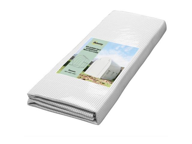 Aosom 9.8' x 6.6' x 6.6' Plastic Greenhouse Cover Replacement, Heavy Duty Waterproof Tarp for Hoop House, Sheeting with 6 Windows, Door &...