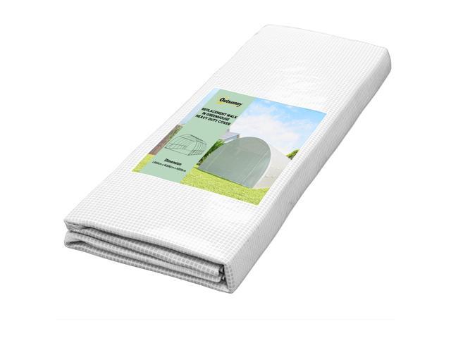 Aosom 19.7' x 9.8' x 6.6' Plastic Greenhouse Cover Replacement, Heavy Duty Waterproof Tarp for Hoop House, Sheeting with 12 Windows, Door &...