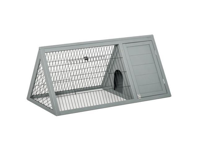 Aosom Rabbit Hutch Outdoor, Wooden Chicken Coop with Run, Outdoor Small Animal Cage for Rabbit, Small Duck and Chicken, for Garden, Backyard,...