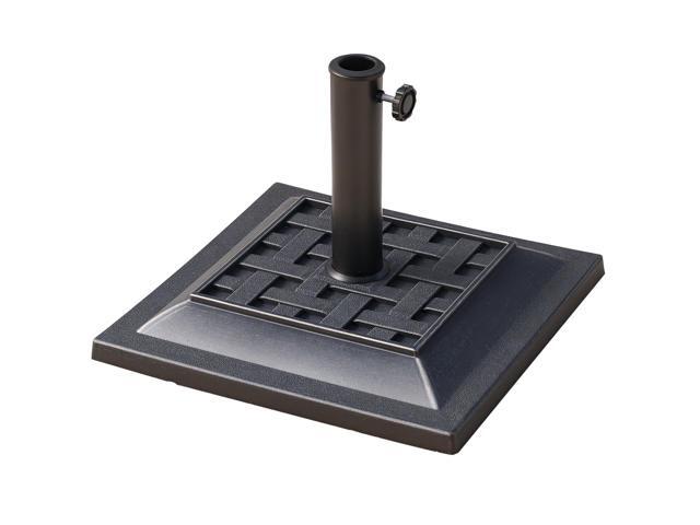 Aosom 20 lbs Patio Market Umbrella Base Stand Resin Parasol Holder Square with Beautiful Decorative Pattern & Easy Setup, for Φ1.5', Φ1.89' Pole,...
