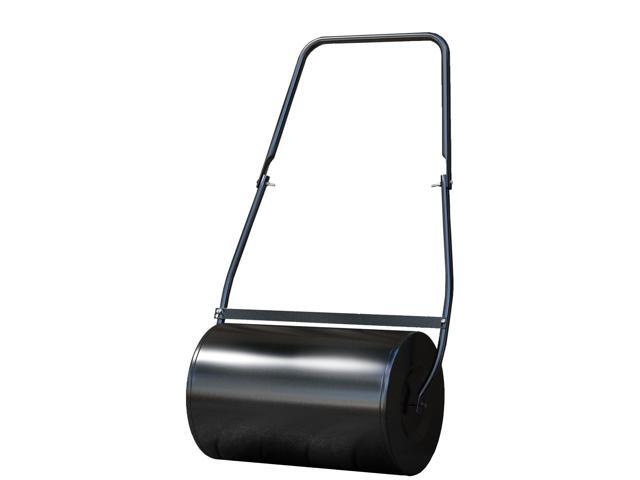 Aosom 38L Heavy Duty Push/Tow Poly Lawn Roller, U-handle Garden Roller Filled with Water or Sand
