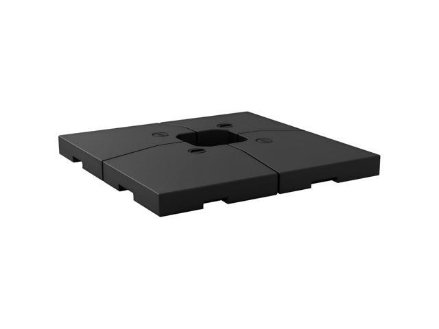 Aosom 4 Pieces Cantilever Patio Umbrella Base, Outdoor Offset Umbrella Weights, 176 lbs Capacity Water or 264 lbs Capacity Sand Plates Set, Black