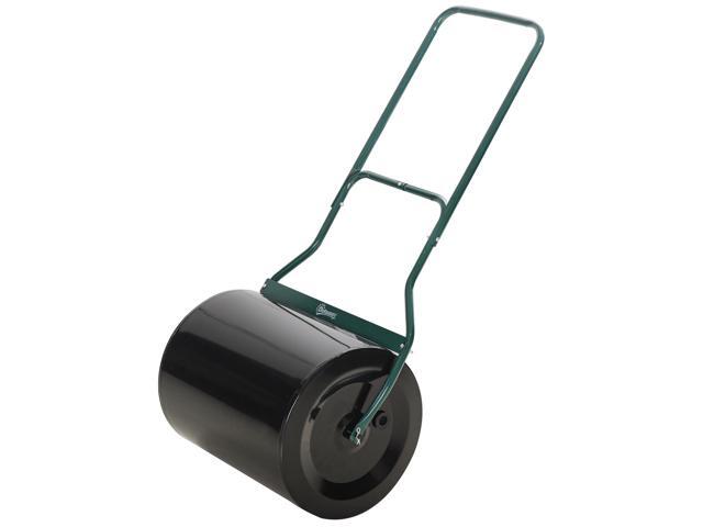 Aosom 20-Inch Push/Tow Behind Lawn Roller Filled with 16 Gal Water or Sand, Perfect for Flattening Sod in the Garden
