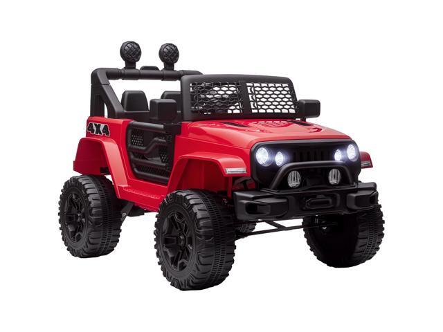 AosomAosom 12V Kids Ride On Truck with Parent Remote Control, Battery Powered Electric Car with Spring Suspension, Adjustable Speed, LED Lights and...