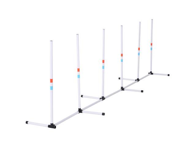 Aosom Sturdy Dog Weaves Poles Pet Speed and Agility Equipment Dogs Obstacle Outdoor w/ Storage Bag