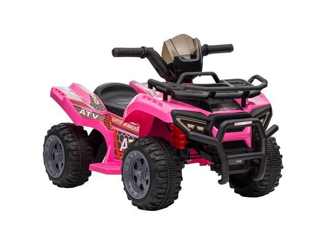 AosomAosom Kids Four Wheeler Ride on Car, Motorized Quad, 6V Battery Powered Electric Quad with Songs for 18-36 Months, Pink