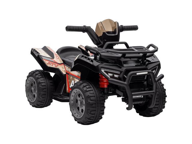 AosomAosom Kids ATV Four Wheeler Ride on Car, Motorized Quad, 6V Battery Powered Electric Quad with Songs for 18-36 Months, Black
