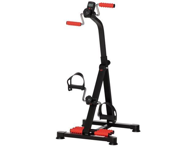 AosomSoozier Pedal Exerciser, Hand Arm Knee and Leg Exercise Machine for Seniors, Height-adjustable, with LCD Display and Foot Massage Roller