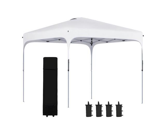 Aosom 8' x 8' Pop Up Canopy Tent with Wheeled Carry Bag and 4 Sand Bags, Instant Sun Shelter, Tents for Parties, Height Adjustable, for Outdoor,...
