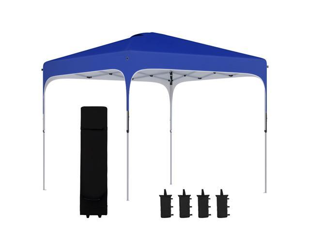 Aosom 8' x 8' Pop Up Canopy Tent with Wheeled Carry Bag and 4 Sand Bags, Instant Sun Shelter, Tents for Parties, Height Adjustable, for Outdoor,...