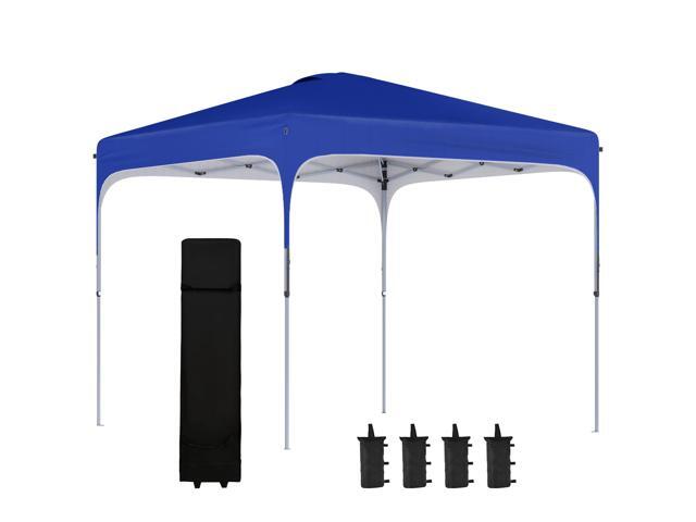 Aosom 10' x 10' Pop Up Canopy Tent with Wheeled Carry Bag and 4 Sand Bags, Instant Sun Shelter, Tents for Parties, Height Adjustable, for Outdoor,...