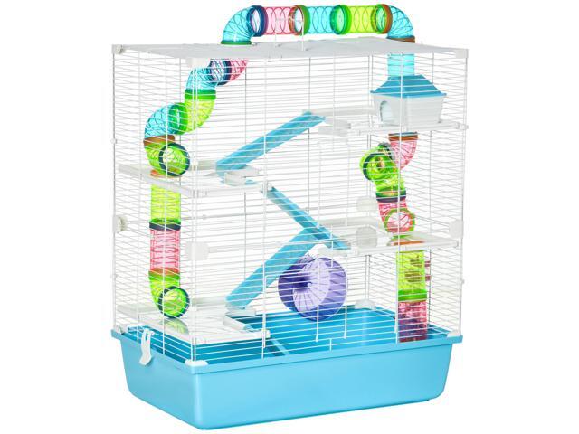 Aosom Extra Large 23' Hamster Cage with Tubes and Tunnels, Portable Carry Handles, Rat House and Habitats Big 5-Tier Design, Mouse Cage Includes...