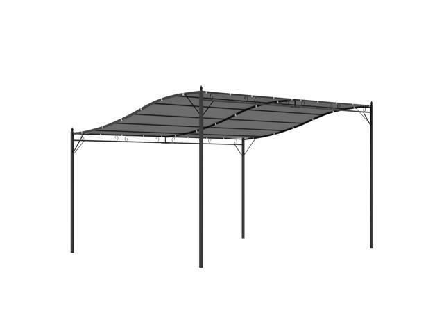 Aosom 10' x 13' Outdoor Pergola Gazebo, Steel Patio Canopy with Weather-Resistant Fabric and Drainage Holes, Gray