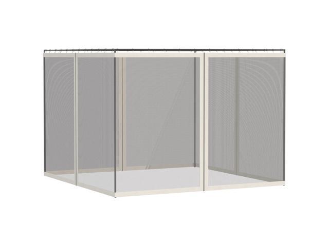 Aosom Universal Replacement Mesh Sidewall Netting for 9.84' x 13.1' Gazebos and Canopy Tents with Zippers, (Sidewall Only) White