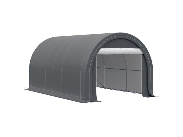 Aosom 10' x 16' Carport, Heavy Duty Portable Garage Storage Tent with Large Zippered Door, Anti-UV PE Canopy Cover for Car, Truck, Boat,...