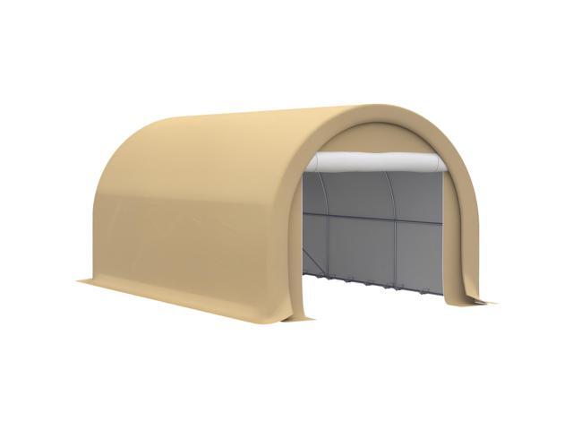 Aosom 10' x 16' Carport, Heavy Duty Portable Garage Storage Tent with Large Zippered Door, Anti-UV PE Canopy Cover for Car, Truck, Boat,...
