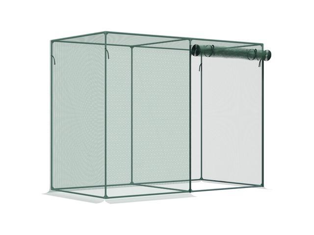 Aosom 6' x 3' x 5' Crop Cage, Plant Protection Tent with Zippered Doors for Vegetable Garden, Backyard, Green