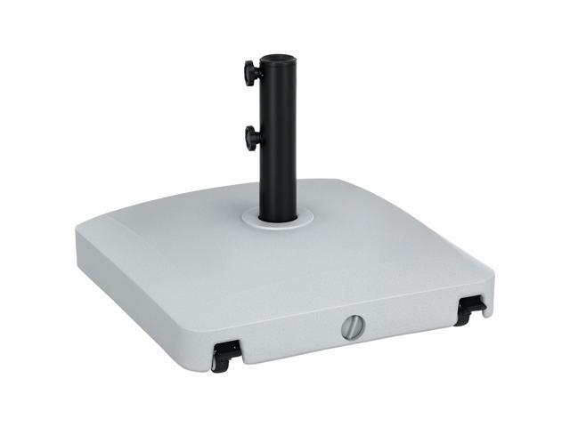 Aosom Patio Umbrella Base with Wheels, 53lbs Water or 66lbs Sand Filled, Heavy Duty Outdoor Umbrella Stand Holder, Gray