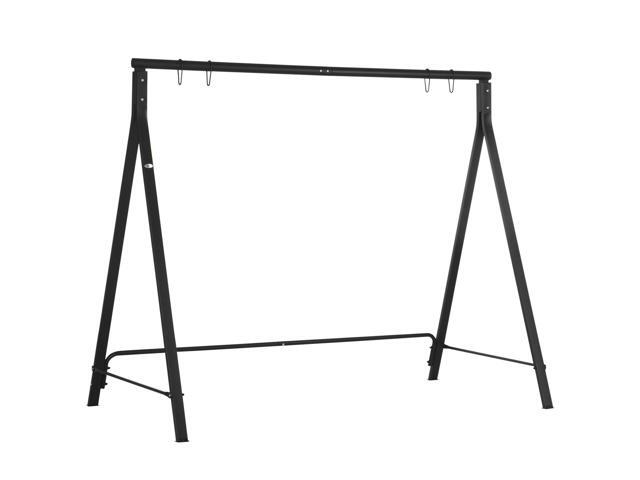 Aosom Metal Porch Swing Stand, Heavy Duty Swing Frame, Hanging Chair Stand Only, 528 LBS Weight Capacity, for Backyard, Patio, Lawn, Playground, Black