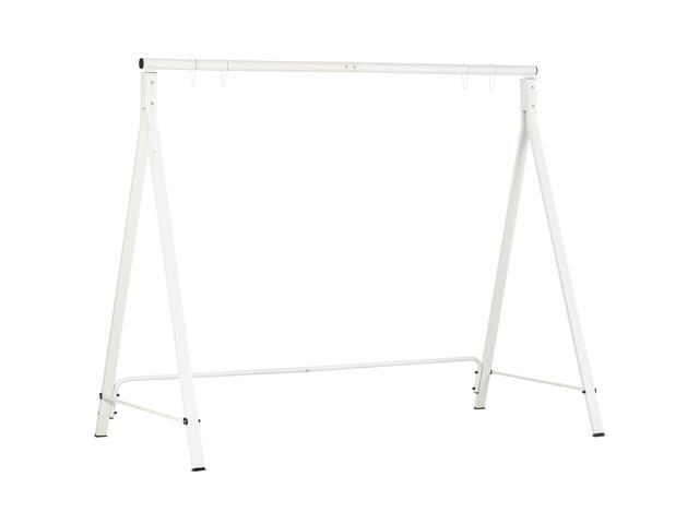 Aosom Metal Porch Swing Stand, Heavy Duty Swing Frame, Hanging Chair Stand Only, 528 LBS Weight Capacity, for Backyard, Patio, Lawn, Playground, White