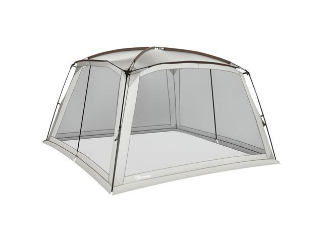 Aosom 12' x 12' Screen House, UV50+ Screen Tent with 2 Doors & Carry Bag for Outdoor Camping Activities, Easy Setup, White