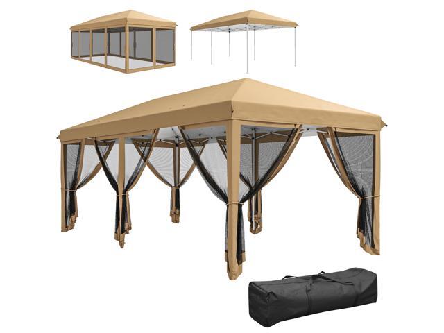 Aosom 10' x 20' Pop Up Canopy Tent with Netting, Heavy Duty Instant Sun Shelter, Large Tents for Parties with Carry Bag for Outdoor, Garden, Patio,...