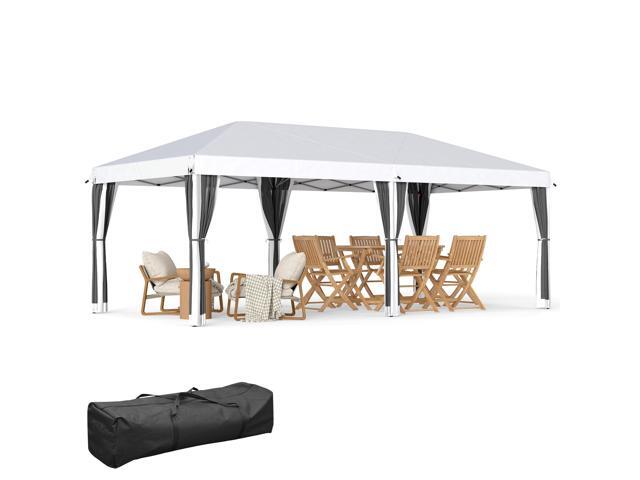 Aosom 10' x 20' Pop Up Canopy Tent with Netting, Heavy Duty Instant Sun Shelter, Large Tents for Parties with Carry Bag for Outdoor, Garden, Patio,...