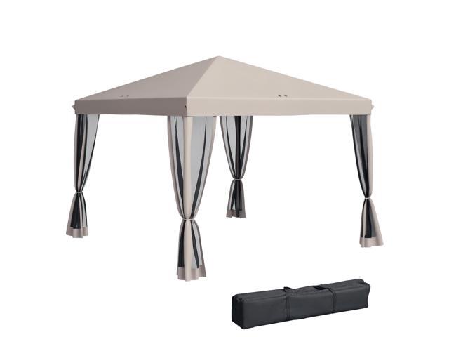 Aosom 10' x 10' Pop Up Canopy Tent with Netting, Instant Gazebo, Screen House Room with Carry Bag, Height Adjustable, for Outdoor, Garden, Patio,...