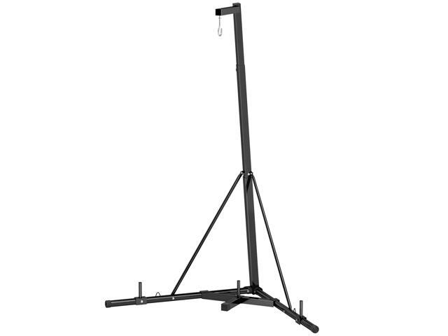 AosomSoozier Foldable Punch Bag Stand, Height Adjustable Heavy Bag Stand with Weighted Base, Free Standing for Home Gym, Stand Only