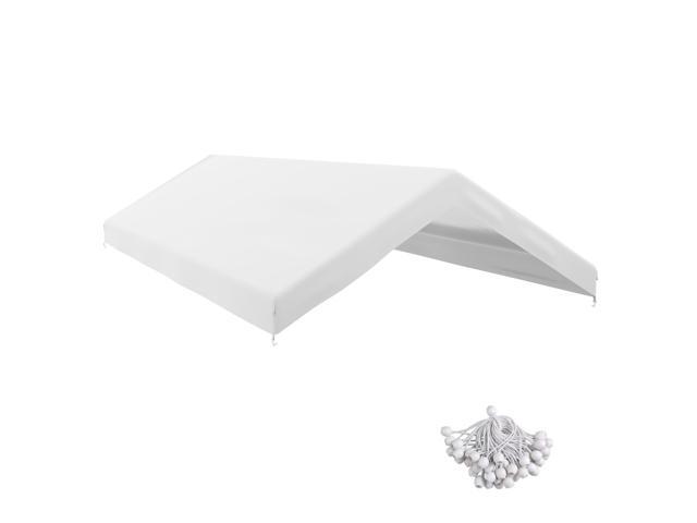 Aosom 20' x 10' Carport Replacement Canopy for Model 84C-207WT or 84C-386V00WT with Ball Bungee Cords, White (Only Cover)