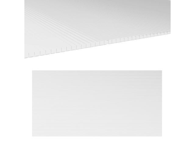 Aosom 14 Pieces Twin-Wall Polycarbonate Panels Waterproof UV Protected Polycarbonate Greenhouse Panels, 4' x 2' x 0.16', Clear