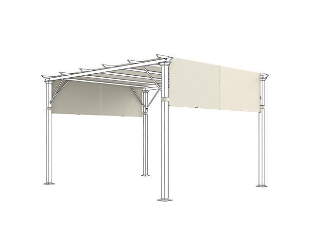 Aosom 2 Pcs Pergola Replacement Canopy, UV Protection Pergola Shade Cover, Easy to Install, for 10 x 10ft Pergola, Cream White