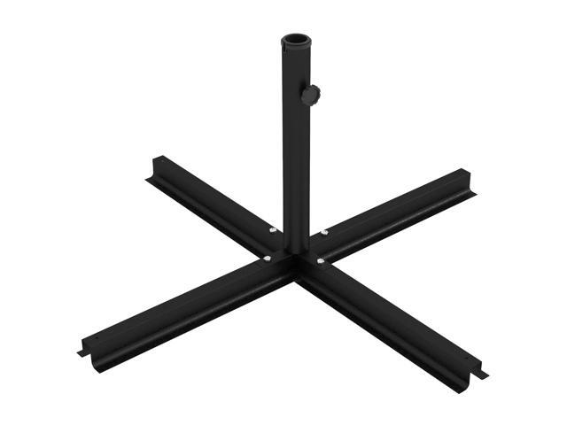 Aosom Outdoor Universal Cross Brace Stand for Small Offset Umbrella or Large Market Umbrella, Black