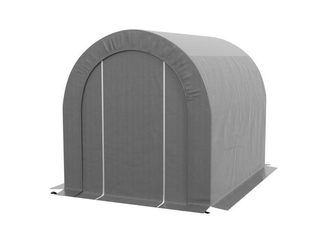 Aosom Galvanized Metal 6' x 8' Outdoor Storage Tent, Heavy Duty and Waterproof Portable Shed, for Bike, Motorcycle, Tools