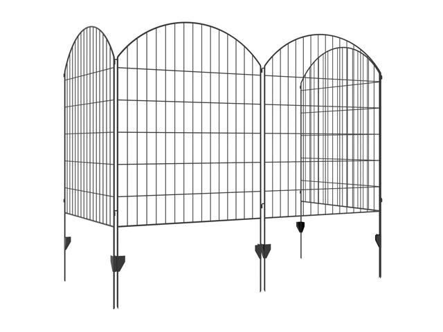 Aosom 4 Pack Garden Fencing for Yard, Decorative Fence Panels as Animal Barrier and Flower Edging, Grids