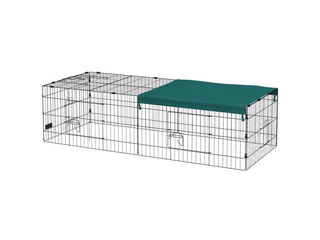 Aosom 73' Small Animal Playpen with with Roof for Rabbits, Chicken, Chinchillas for Indoor/Outdoor Use, Green