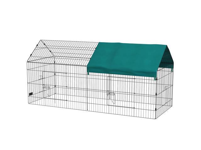 Aosom 87' Small Animal Playpen with with Roof for Rabbits, Chicken, Chinchillas for Indoor/Outdoor Use, Green