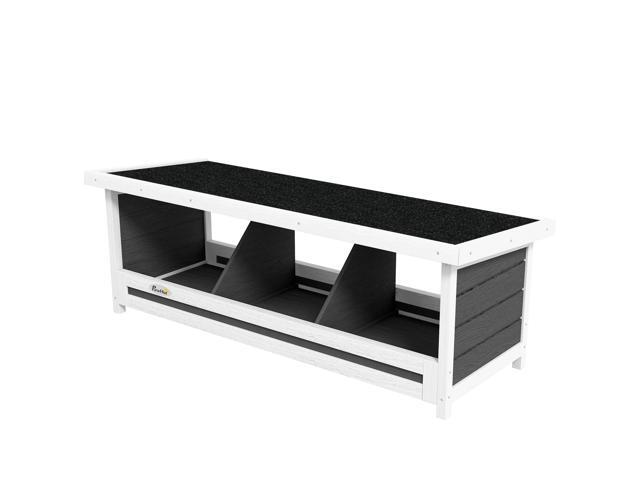 Aosom Wood Nesting Boxes Chicken Coop Accessories for Up to 3 Chickens, with Asphalt Roof, Gray