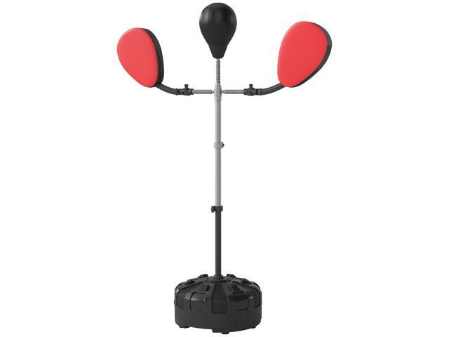 AosomSoozier Boxing Bag with Stand, Adjustable Height Punching Speed Bag with 2 Target Arms, for Training, Exercise, Black