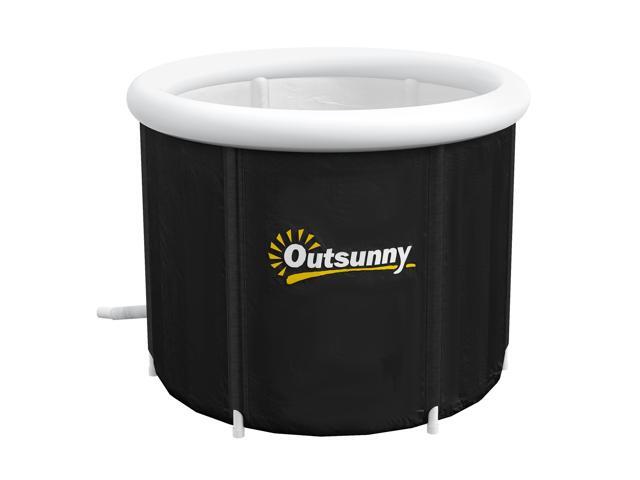 Aosom Cold Plunge Tub, Portable Ice Bath Cold Water Therapy Tub with Thermo Lid, for Athletes Recovery, Black