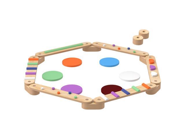 AosomQaba Kids Balance Beam, Wooden Balance Board with Stepping Stone for 3-8 Years