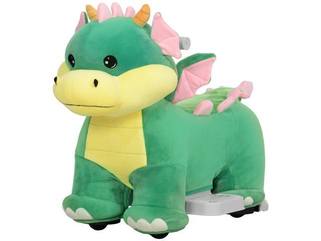 AosomQaba Battery Powered Ride on Toy, 6V Ride on Horse with Music Forward, PU Wheels, for 18-36 Months, Green