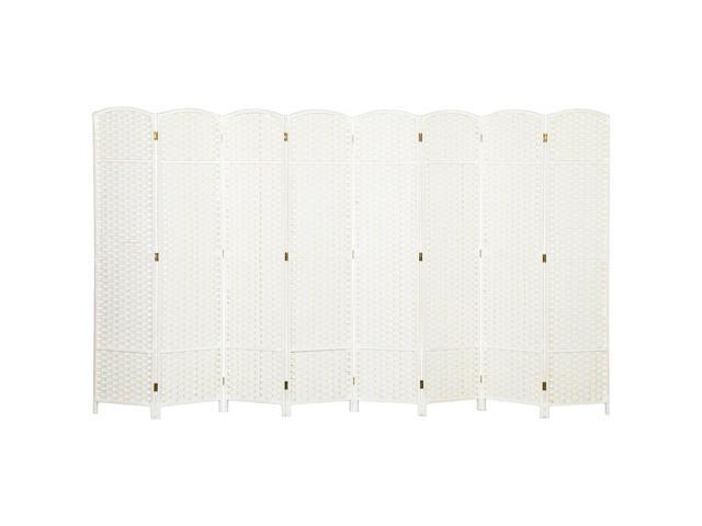 Aosom Folding Room Divider Screen 8 Panel 5.6 ' Tall Privacy Screen Freestanding Room Partition for Home Office, White